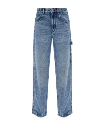 Isabel Marant High Waist Wide Leg Jeans In Blue