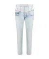 Isabel Marant High Waist Zipper Denim Trousers In White