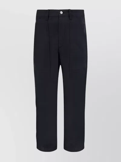 Isabel Marant High-waisted Cotton Trousers Cargo Pockets In Black