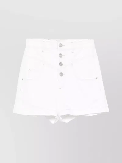 Isabel Marant High-waisted Denim Shorts Featuring Pockets In White