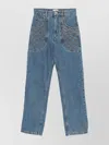 Isabel Marant High-waisted Denim Trousers Diamond-quilted Detailing