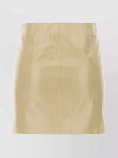 Isabel Marant High-waisted Lamb Leather Skirt With Seam And Zip Detail In Neutral