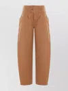 Isabel Marant High-waisted Trousers Patch Pockets In Brown