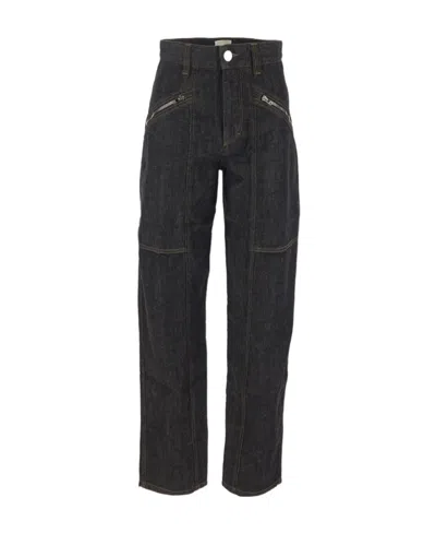 Isabel Marant High-waisted Wide-leg Jeans In Black