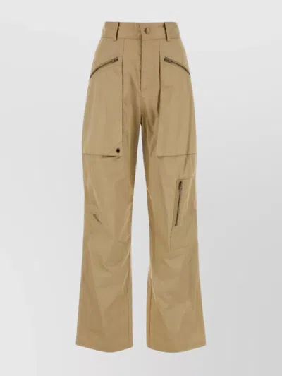 Isabel Marant High-waisted Wide Leg Pant With Multiple Pockets In Brown