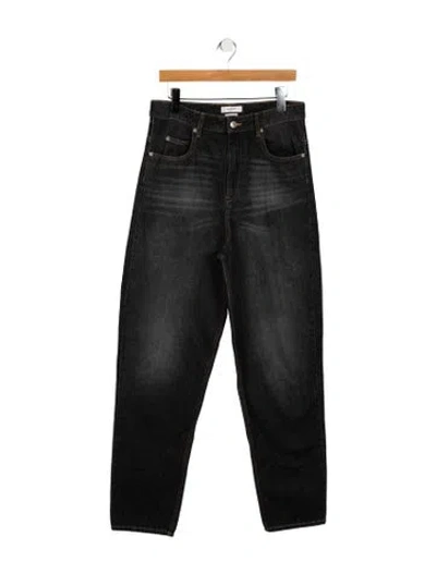 Pre-owned Isabel Marant High-rise Straight Leg Jeans In Black