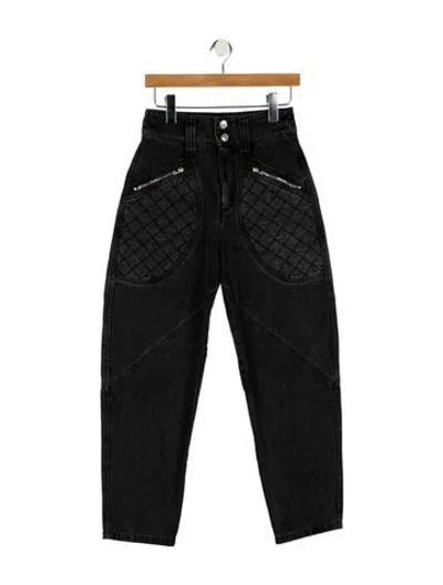 Pre-owned Isabel Marant High-rise Straight Leg Jeans In Black
