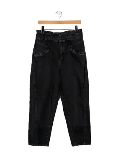 Pre-owned Isabel Marant High-rise Straight Leg Jeans In Black