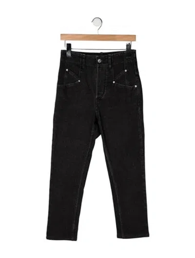 Pre-owned Isabel Marant High-rise Straight Leg Jeans In Black