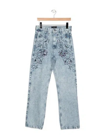 Pre-owned Isabel Marant High-rise Straight Leg Jeans In Blue