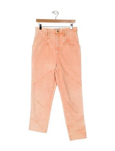 Pre-owned Isabel Marant High-rise Straight Leg Jeans In Orange