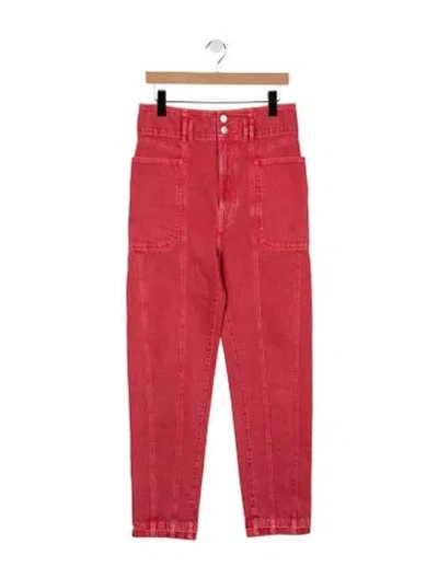Pre-owned Isabel Marant High-rise Straight Leg Jeans In Red