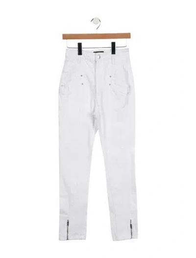 Pre-owned Isabel Marant High-rise Straight Leg Jeans In White