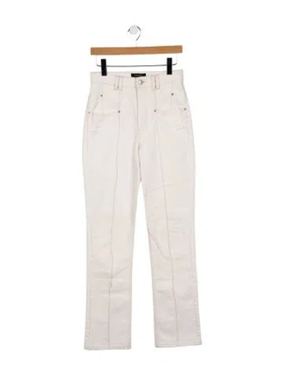 Pre-owned Isabel Marant High-rise Straight Leg Jeans In White
