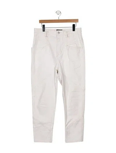 Pre-owned Isabel Marant High-rise Straight Leg Jeans In White