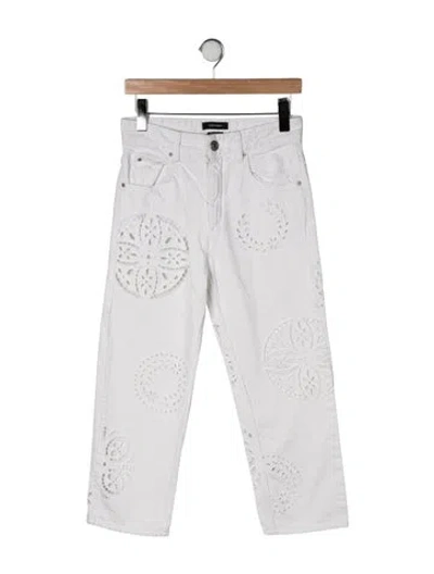 Pre-owned Isabel Marant High-rise Straight Leg Jeans In White