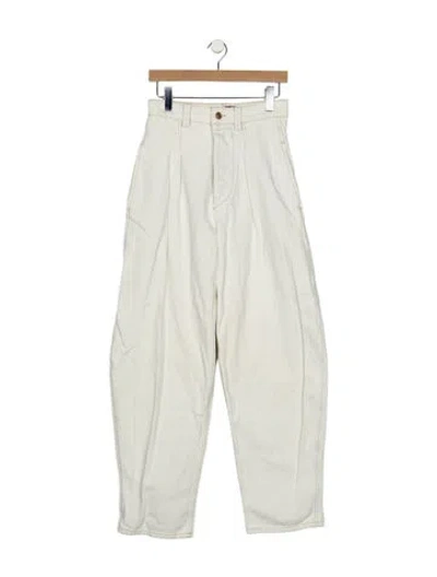 Pre-owned Isabel Marant High-rise Straight Leg Jeans In White