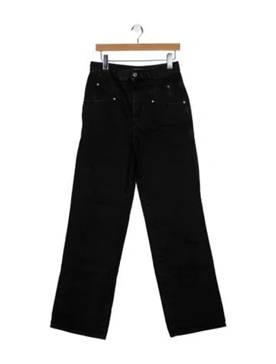 Pre-owned Isabel Marant High-rise Wide Leg Jeans In Black