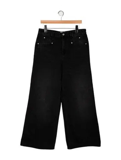 Pre-owned Isabel Marant High-rise Wide Leg Jeans In Black