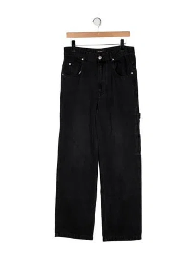 Pre-owned Isabel Marant High-rise Wide Leg Jeans In Black