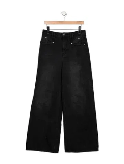 Pre-owned Isabel Marant High-rise Wide Leg Jeans In Black