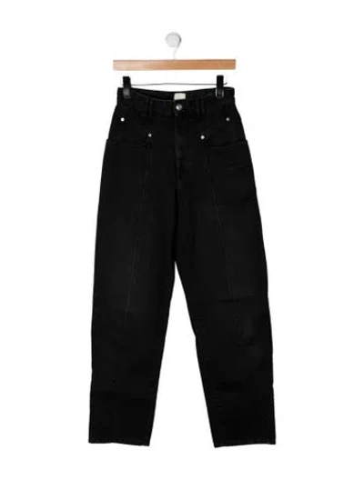Pre-owned Isabel Marant High-rise Wide Leg Jeans In Black