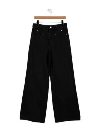 Pre-owned Isabel Marant High-rise Wide Leg Jeans In Black
