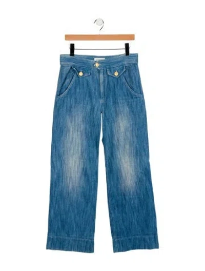 Pre-owned Isabel Marant High-rise Wide Leg Jeans In Blue