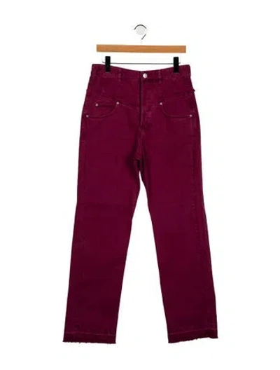 Pre-owned Isabel Marant High-rise Wide Leg Jeans In Red