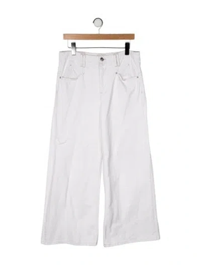 Pre-owned Isabel Marant High-rise Wide Leg Jeans In White