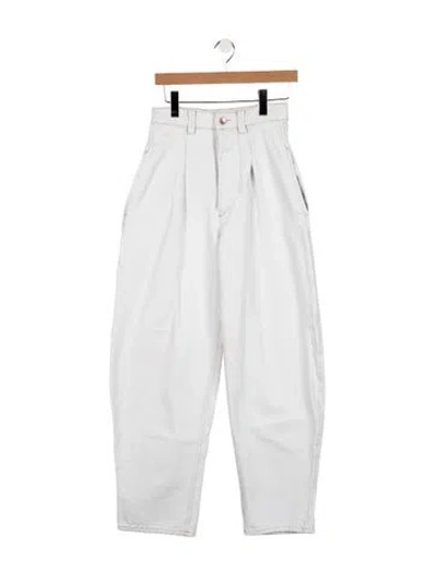 Pre-owned Isabel Marant High-rise Wide Leg Jeans In White