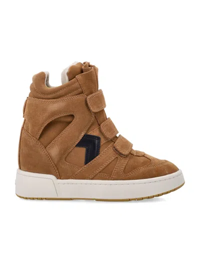 Isabel Marant High-top Wedge Sneaker Boots In Cogna/black