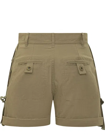 Isabel Marant High-waisted Cargo Shorts With Front Pockets In Khaki
