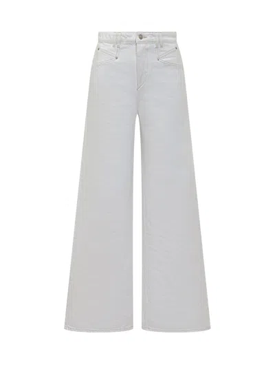 Isabel Marant High-waisted Denim Trousers In White