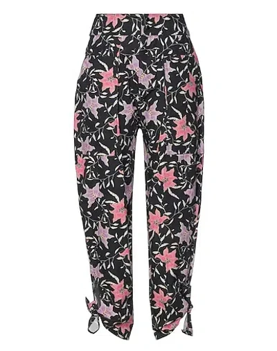 Isabel Marant High-waisted Floral Cropped Pants In Black