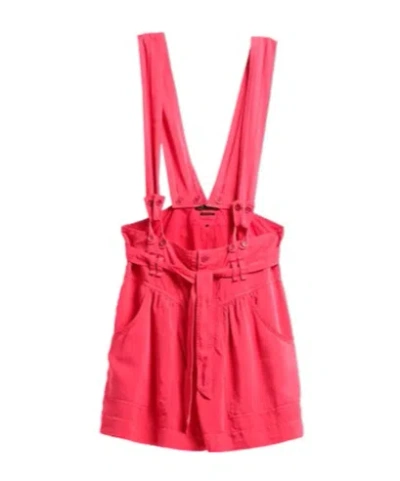 Isabel Marant High-waisted Overalls Shorts In Red
