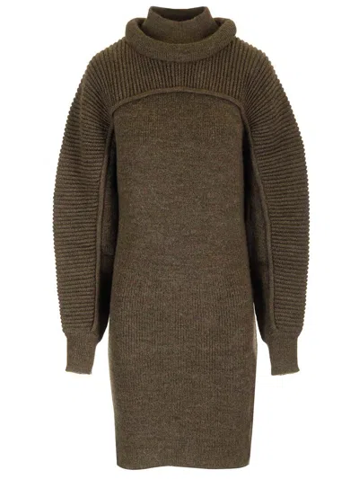 Isabel Marant Khaki Hilde Midi Dress In Dark Khaki