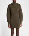 Isabel Marant Hilde Wool Mini Dress In Dark Khaki