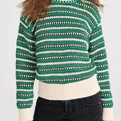 Isabel Marant Hilo Pullover Sweater In Mint Green And White