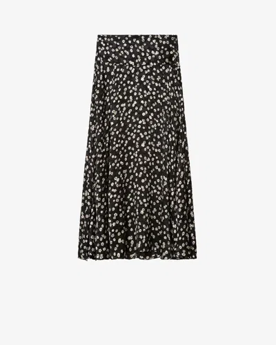 Isabel Marant Hilza Floral-print Chiffon Midi Skirt In Black