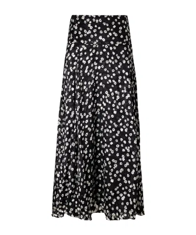 Isabel Marant Hilza Floral-print Chiffon Midi Skirt In Black