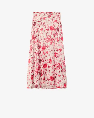 Isabel Marant Hilza Floral-print Silk-blend Maxi Skirt In Brown