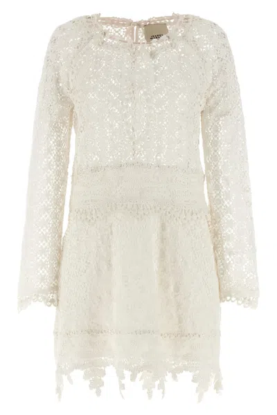 Isabel Marant Hizene Cotton-guipure Lace Mini Dress In Neutral