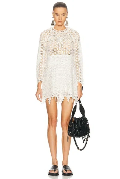 Isabel Marant Hizene Cotton-guipure Lace Mini Dress In Neutral