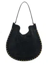 Isabel Marant Oskan Soft Medium Suede Shoulder Bag In Black
