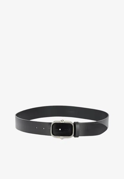 Isabel Marant Holis Leather Buckled Belt In Black