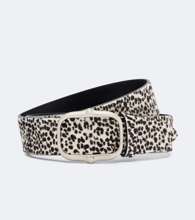 Isabel Marant Holis Leopard-print Calf Hair Belt In Black