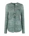 Isabel Marant Fitted Long Sleeve Top With Keyhole Detail In Gray