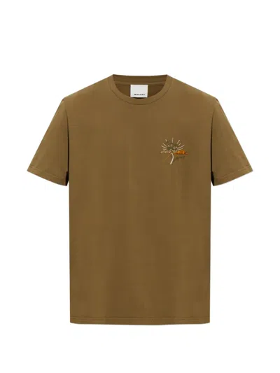 Isabel Marant Honore Embroidered T-shirt In Green