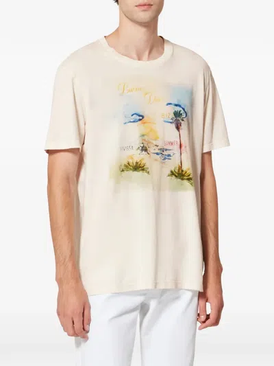 Isabel Marant Honore Paris Front Graphic Cotton T-shirt In White
